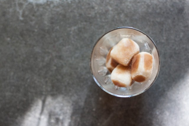 Almond milk ice in a Caffe Leccese