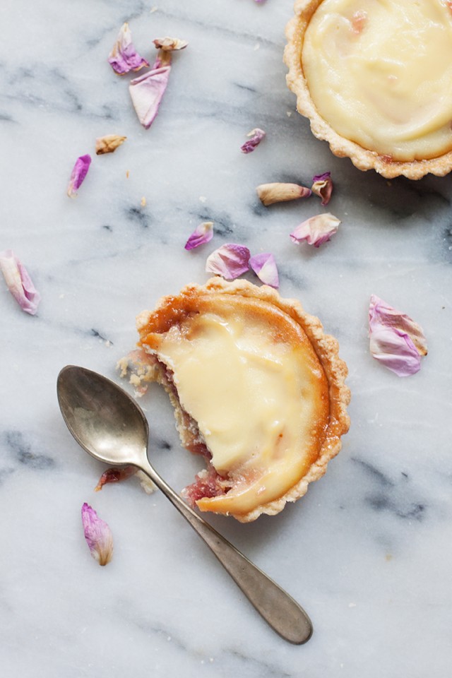 rose petal and ricotta tarts