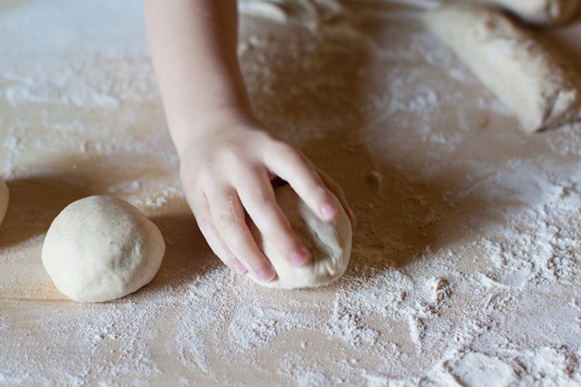 making bread rolls